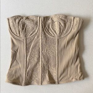 WeWoreWhat Lace Bustier Top in Tan